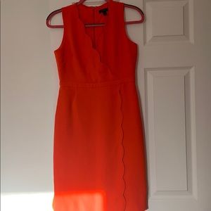 Orange Faux Wrap Dress